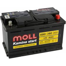 Аккумулятор автомобильный MOLL Kamina Start 80 Ач 680 А обратная пол.